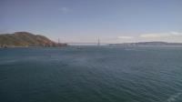 A view of the Golden Gate Bridge and San Francisco with the Marin Headlands on the left.