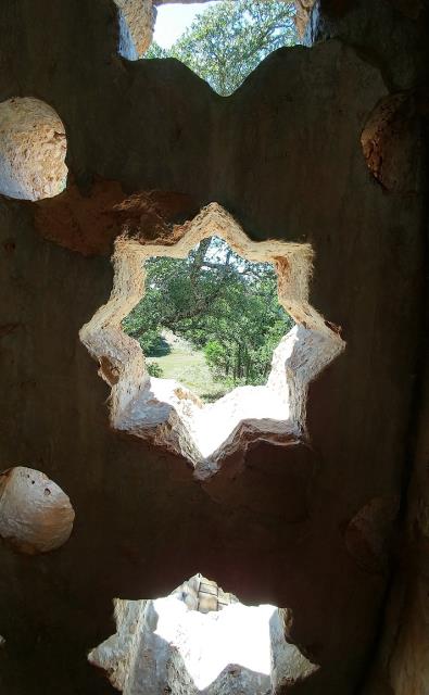 Stone window in the observation tower