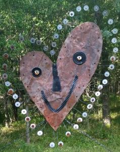 Quirky Yard Art - Smiling Heart