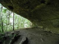 The Rock shelter overhang provides refreshing relief from the summer Sun.