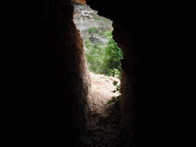 looking out smaller cave