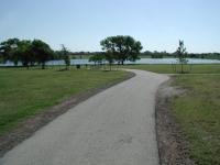 A small lake sits in the park and is popular with anglers.