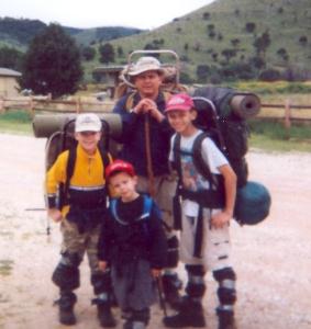 Me and my crew with homemade gaiters at Dog Canyon (gaiters lasted all of 1/4 mile)